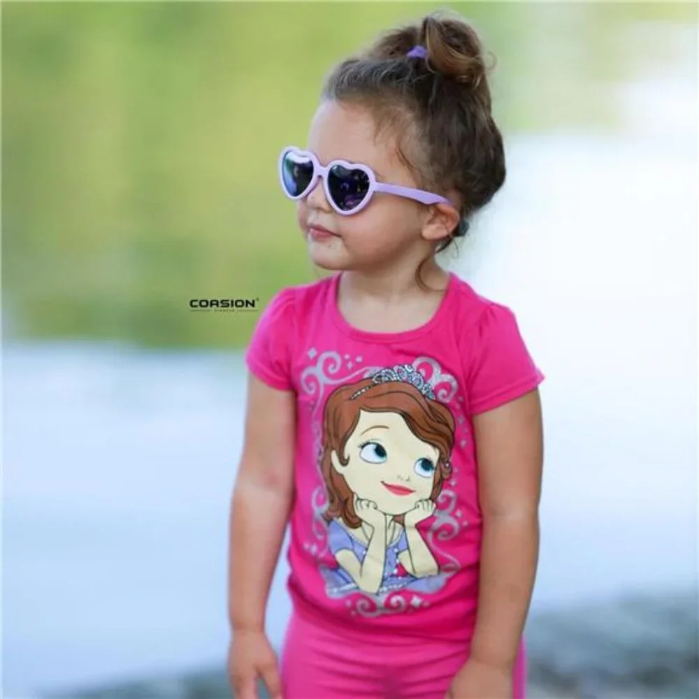 Kids‎ Polarized Sunglasses with Strap - TPEE Rubber Flexible Heart Eyeglasses